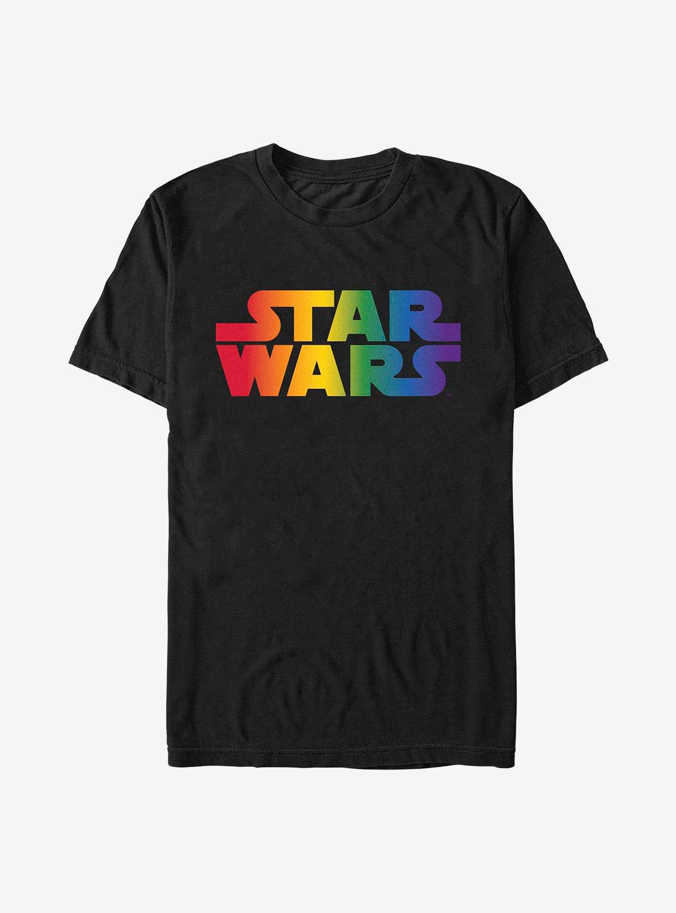Star Wars Pride Rainbow Logo T-Shirt, BLACK, hi-res