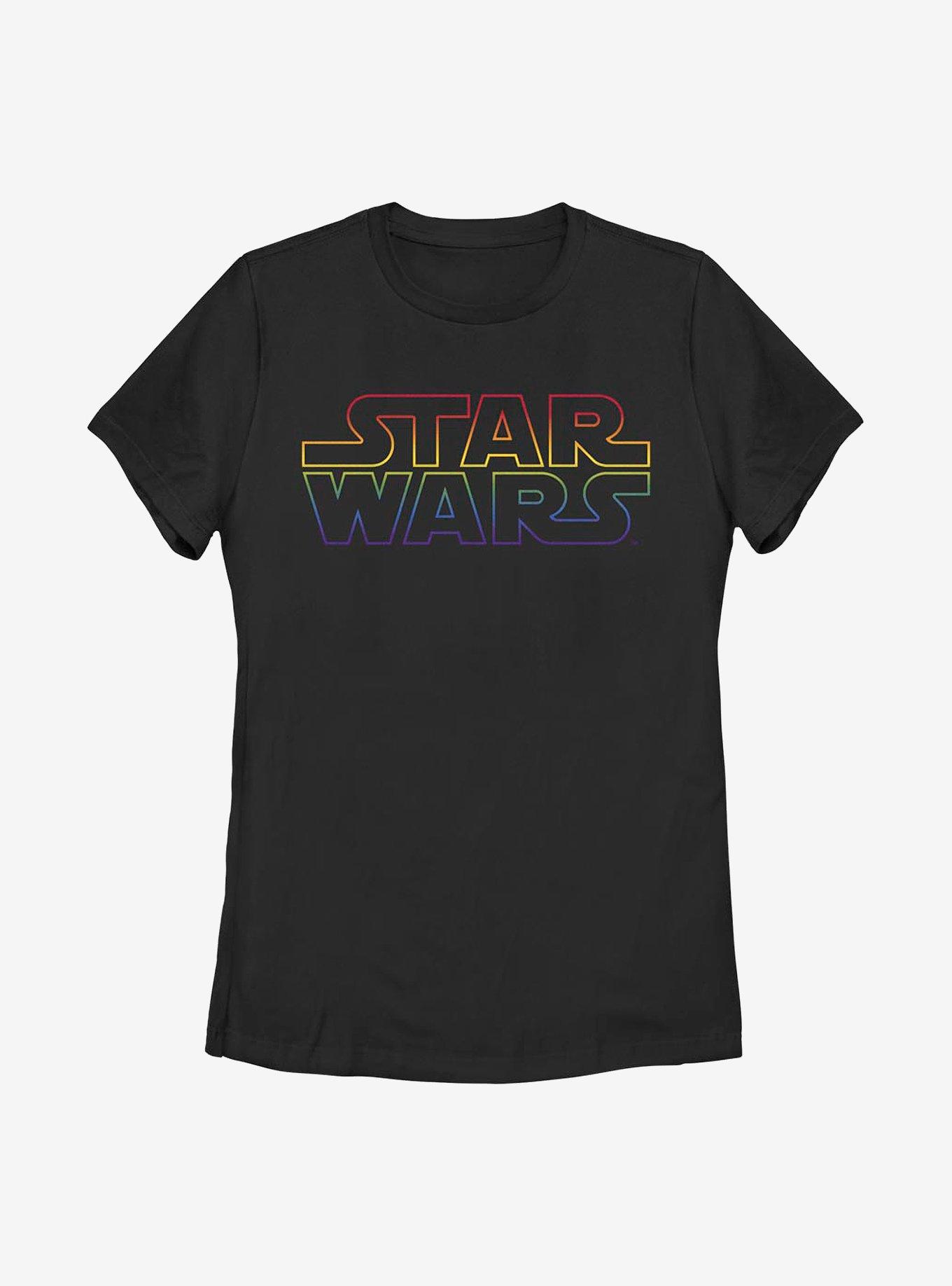 Star Wars Pride Outline Rainbow T-Shirt, BLACK, hi-res