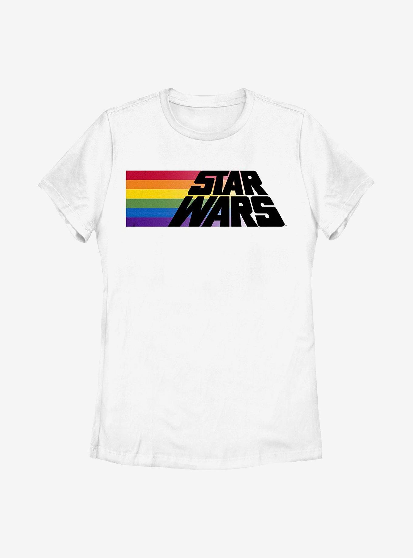 Star Wars Pride Rainbow Logo T-Shirt, WHITE, hi-res