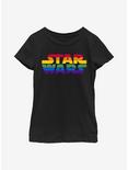 Star Wars Pride Rainbow Logo Design Youth T-Shirt, BLACK, hi-res