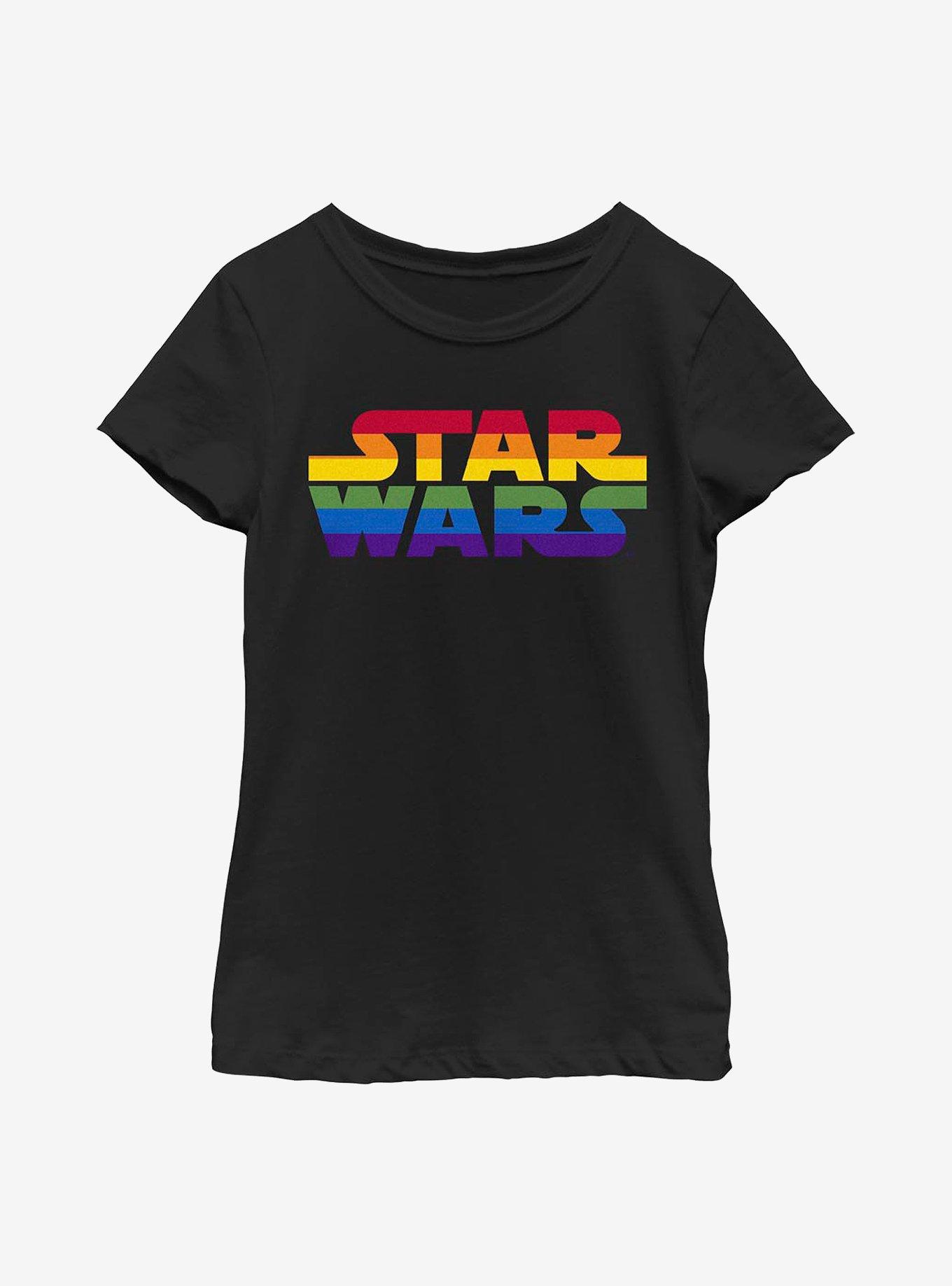 Star Wars Pride Rainbow Logo Design Youth T-Shirt, BLACK, hi-res