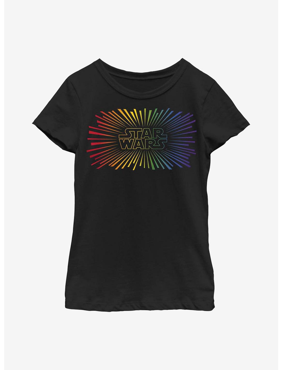 Star Wars Pride Rainbow Rays Youth T-Shirt, BLACK, hi-res