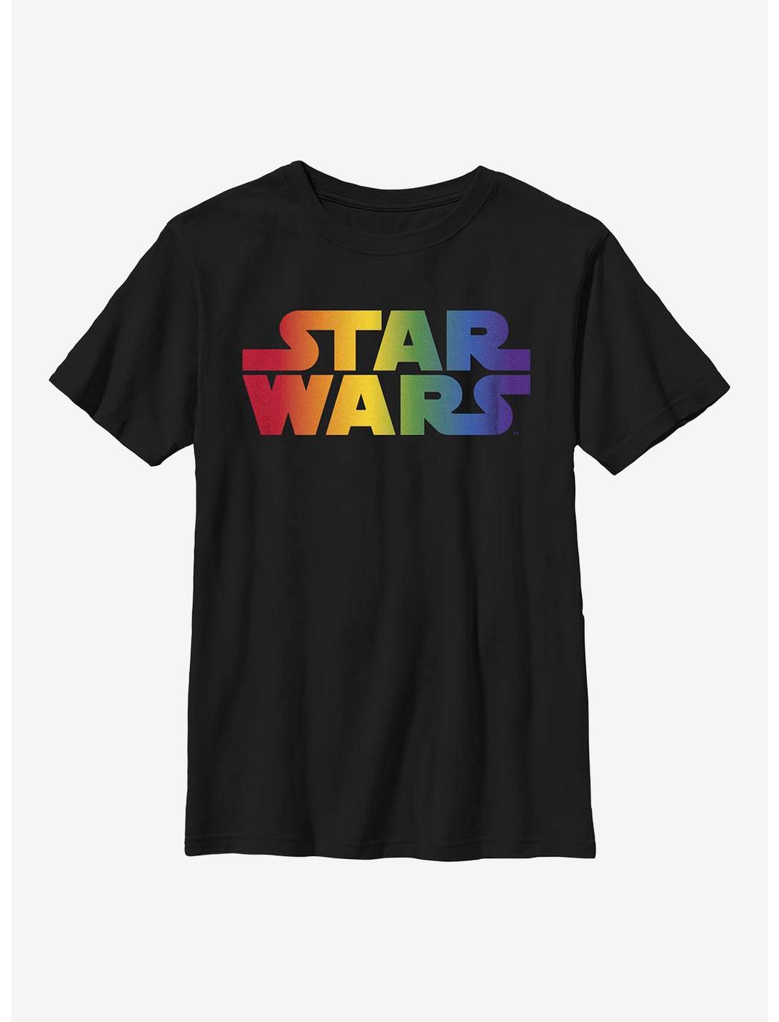 Star Wars Pride Rainbow Logo Youth T-Shirt, BLACK, hi-res