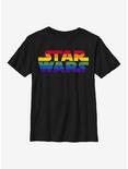 Star Wars Pride Rainbow Logo Design Youth T-Shirt, BLACK, hi-res