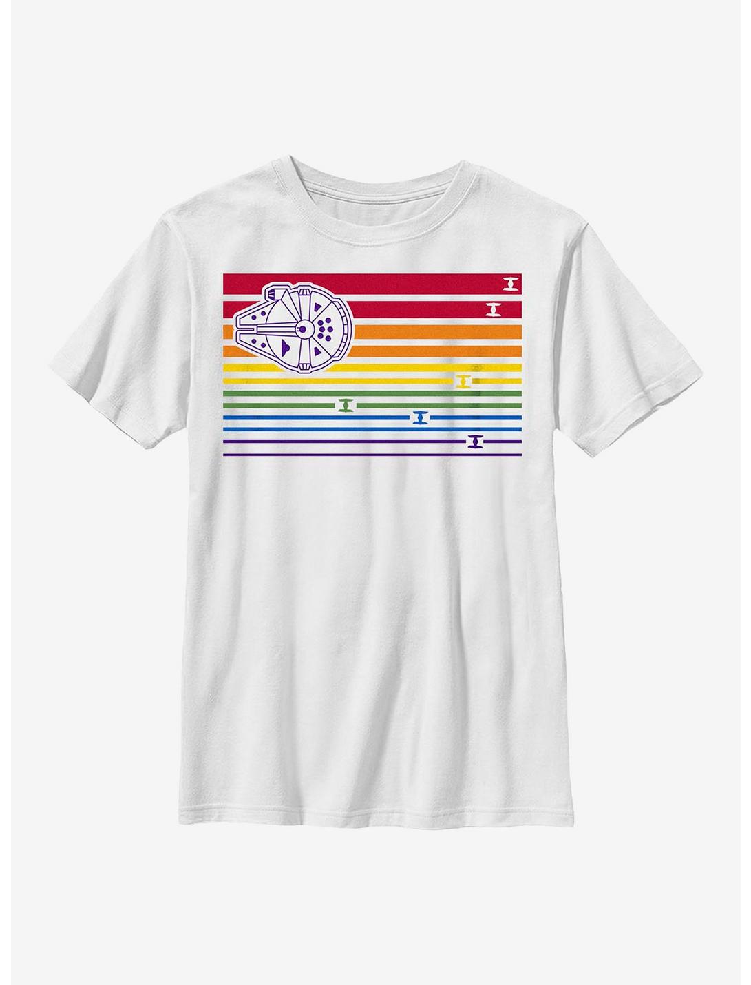 Star Wars Pride Ship Stripes Youth T-Shirt, WHITE, hi-res