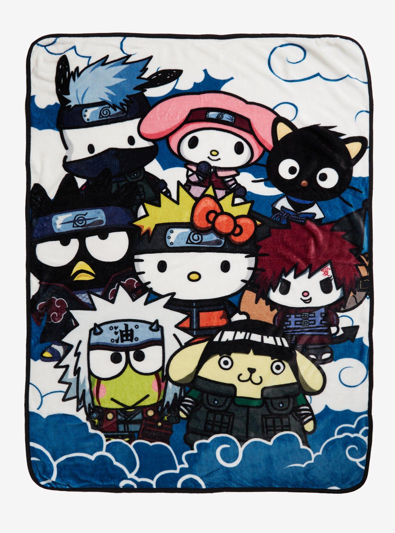 Naruto Shippuden X Hello Kitty And Friends Group Throw Blanket