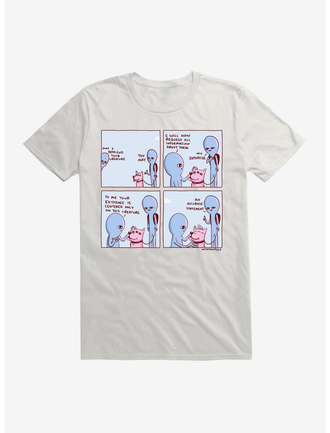 Strange Planet May I Befriend Your Creature T-Shirt, WHITE, hi-res