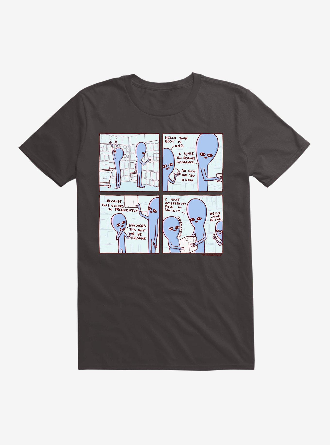 Strange Planet Long Being T-Shirt, BLACK, hi-res