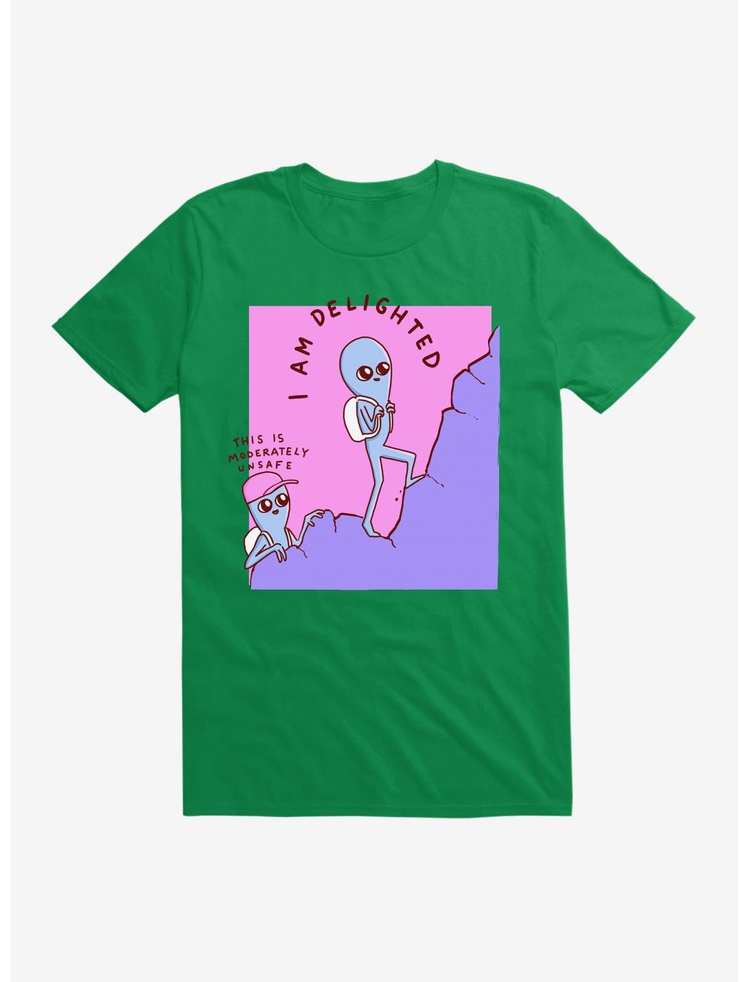 Strange Planet Moderately Unsafe T-Shirt, KELLY GREEN, hi-res