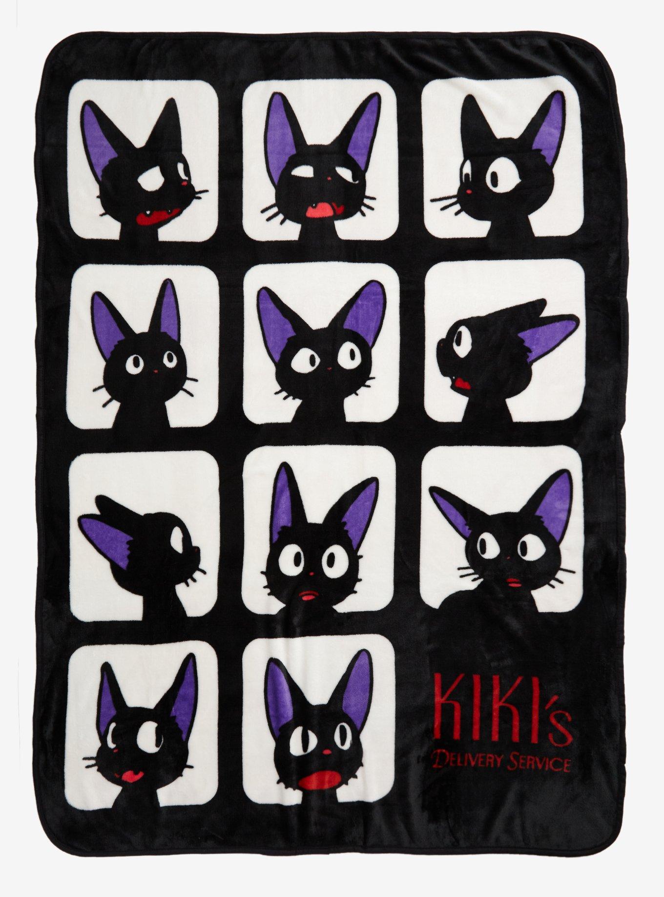 Studio Ghibli Kiki's Delivery Service Jiji Grid Throw Blanket