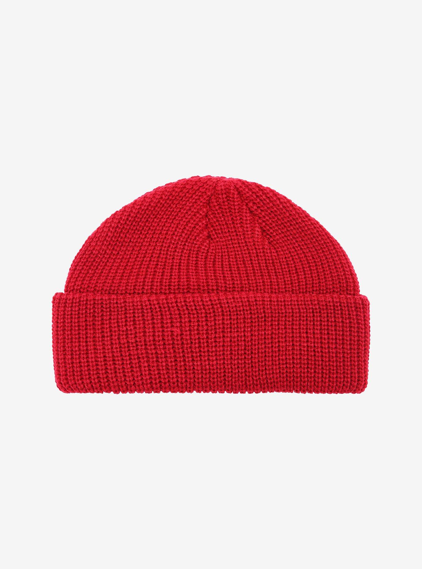 Hot Topic Burgundy Short Knit Beanie