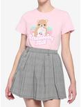 Pastel Strawberry Milk Bear Girls T-Shirt, MULTI, hi-res
