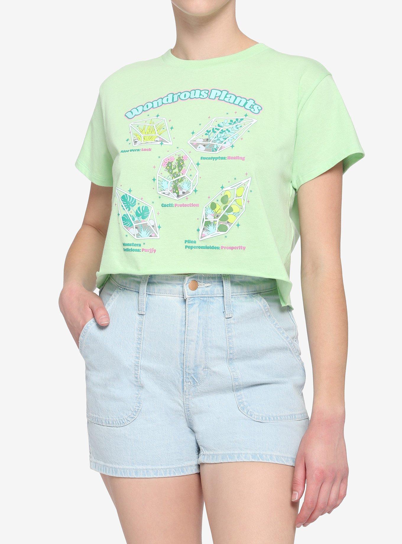 Wondrous Plants Girls Crop T-Shirt, MULTI, hi-res