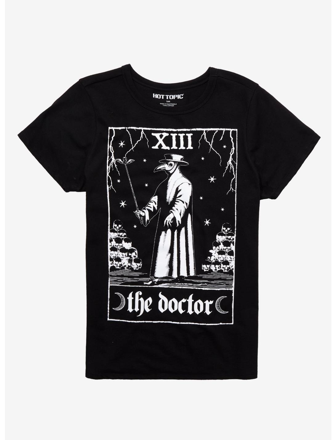 Plague Doctor Tarot Boyfriend Fit Girls T-Shirt, MULTI, hi-res
