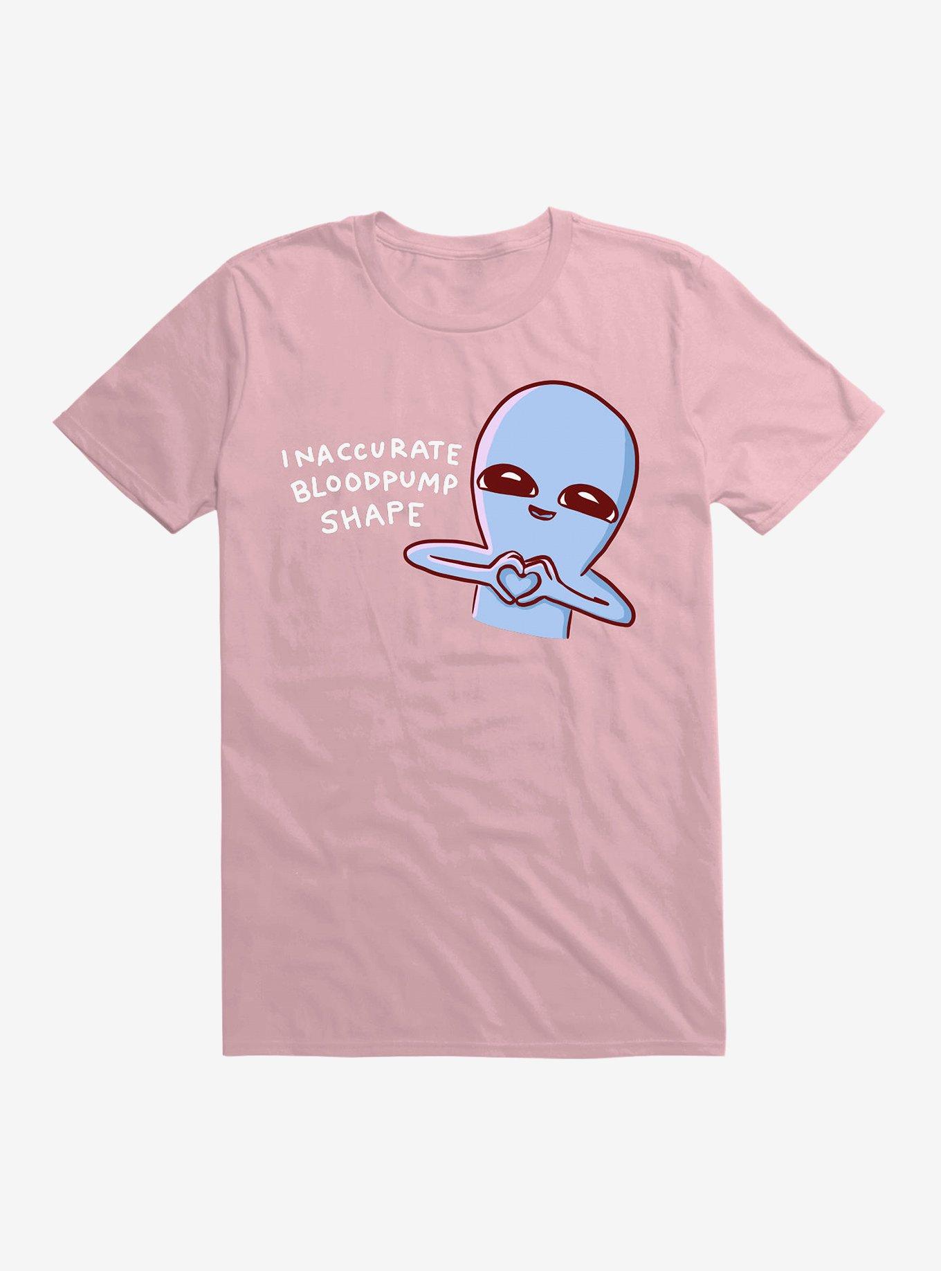 Strange Planet Inaccurate Bloodpump Shape T-Shirt, LIGHT PINK, hi-res