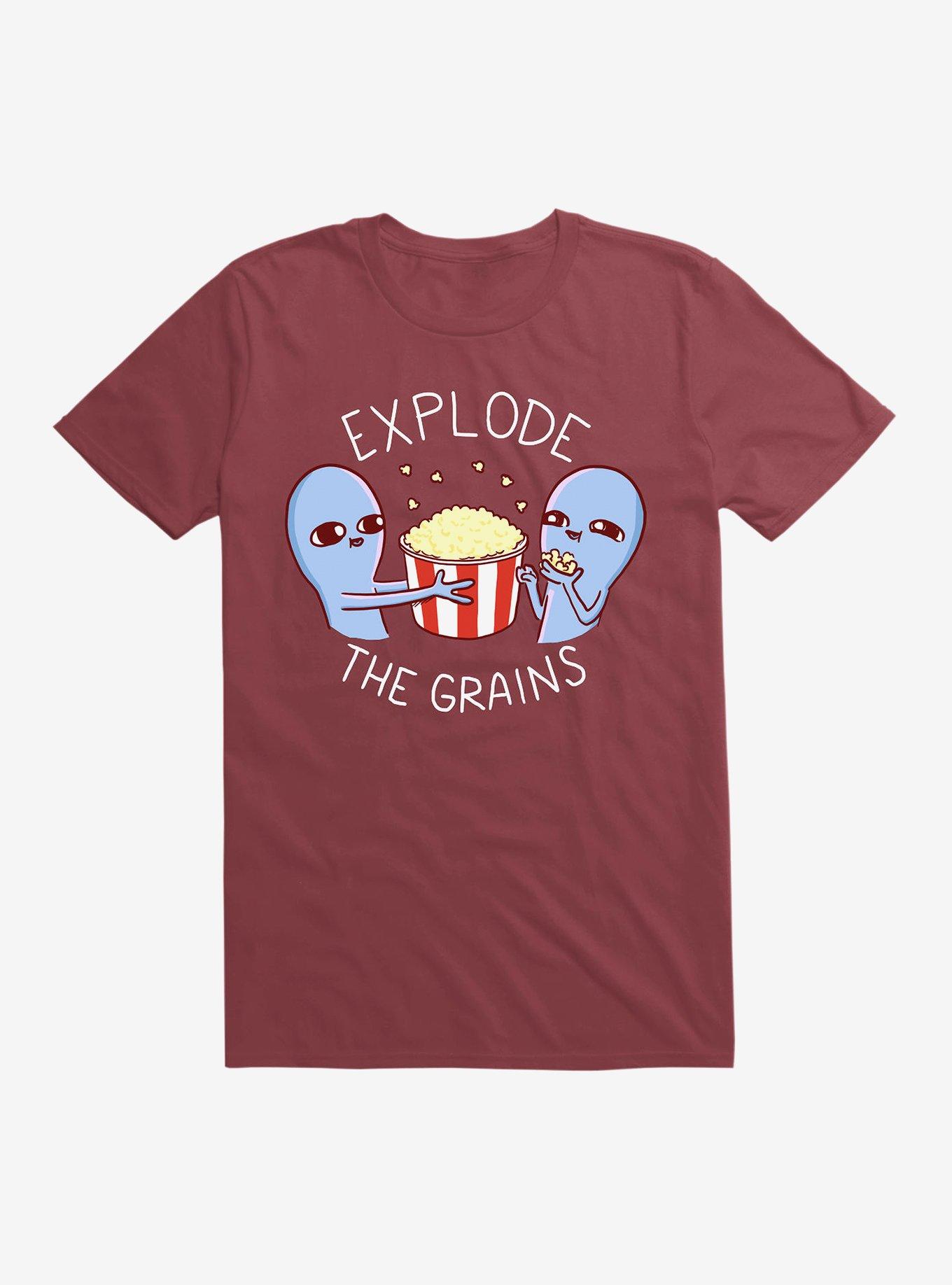 Strange Planet Explode The Grains T-Shirt, SCARLET, hi-res