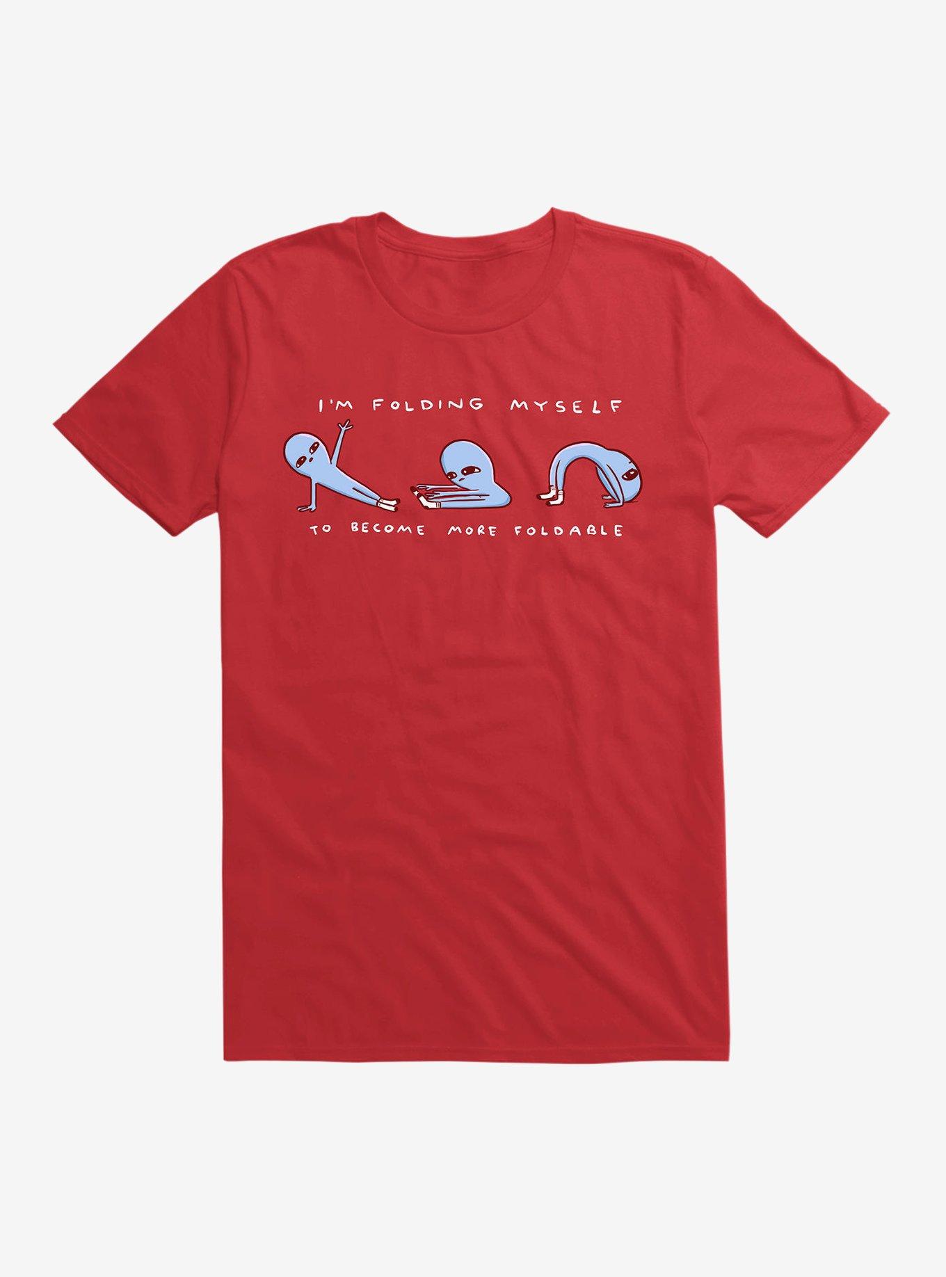 Strange Planet Foldable T-Shirt, RED, hi-res