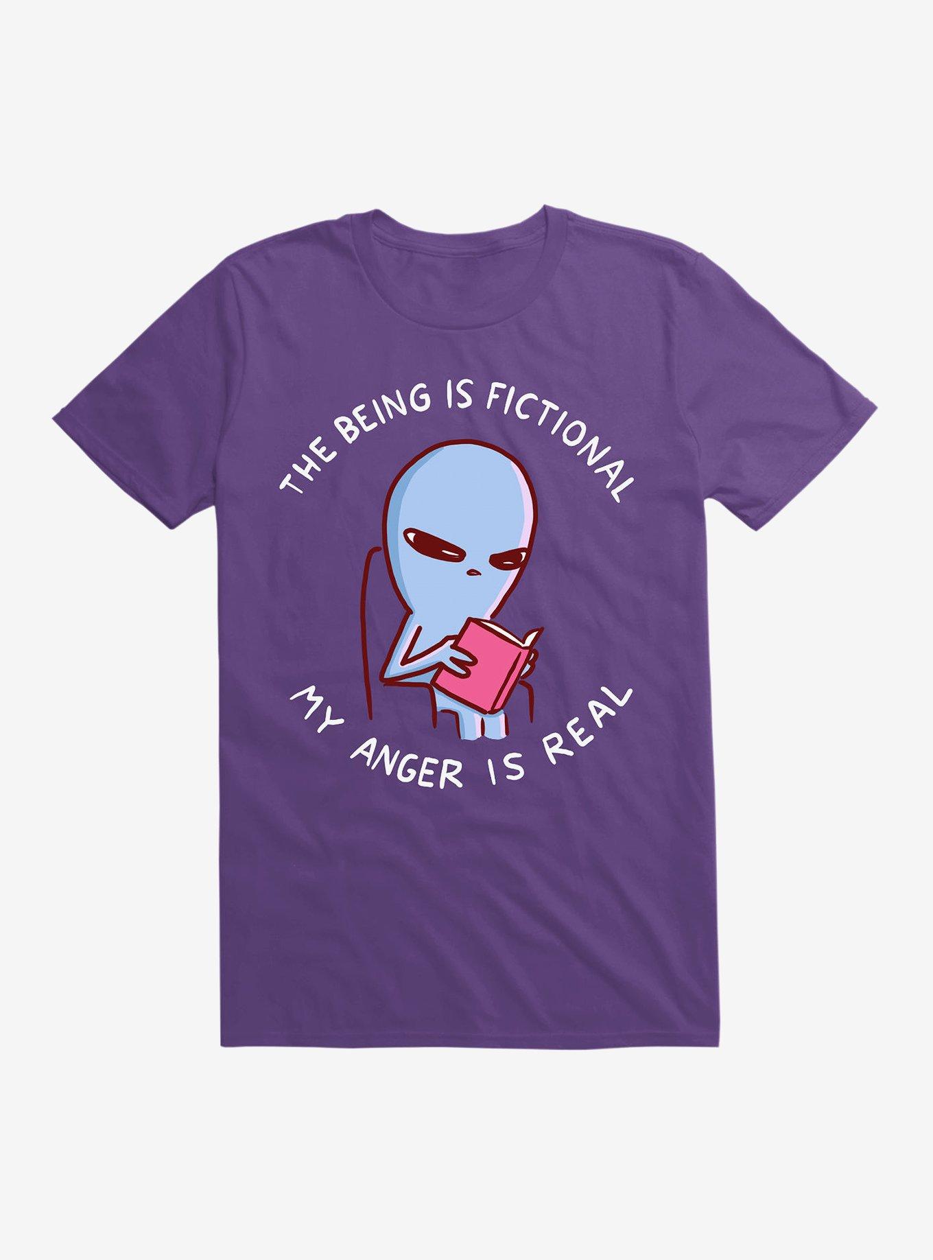 Strange Planet The Being Is Fictional My Anger Is Real T-Shirt, PURPLE, hi-res