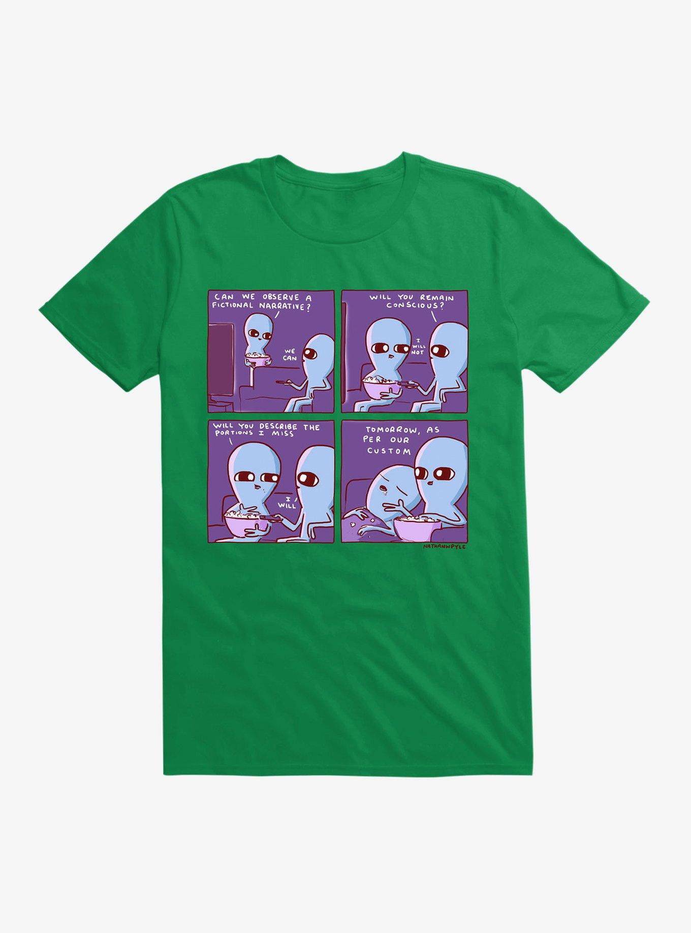 Strange Planet Will You Remain Conscious? T-Shirt, KELLY GREEN, hi-res