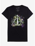 Harry Potter Deathly Hallows Dark Floral Boyfriend Fit Girls T-Shirt Plus Size, MULTI, hi-res