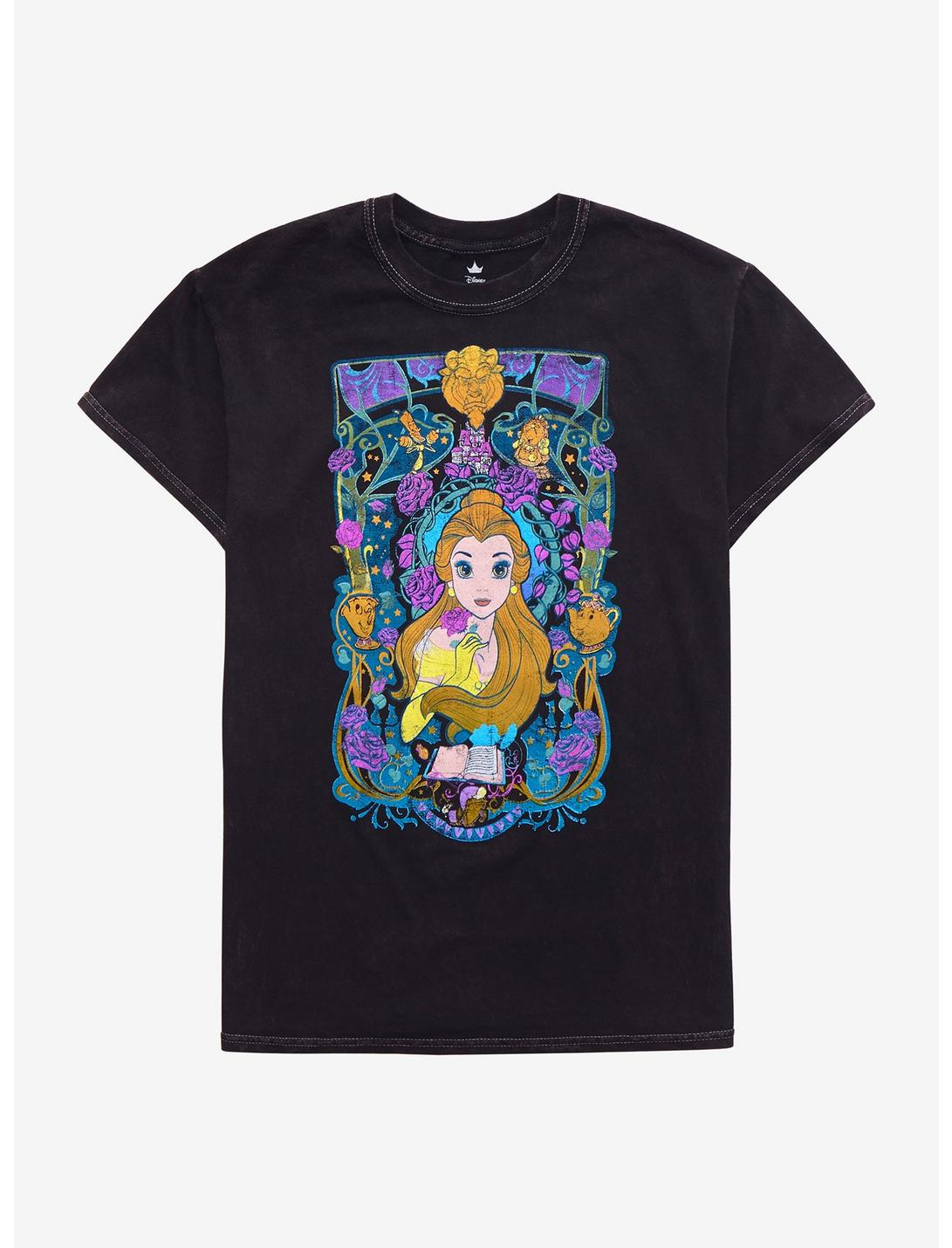 Disney Beauty And The Beast Belle Stained Glass Boyfriend Fit Girls T-Shirt, MULTI, hi-res