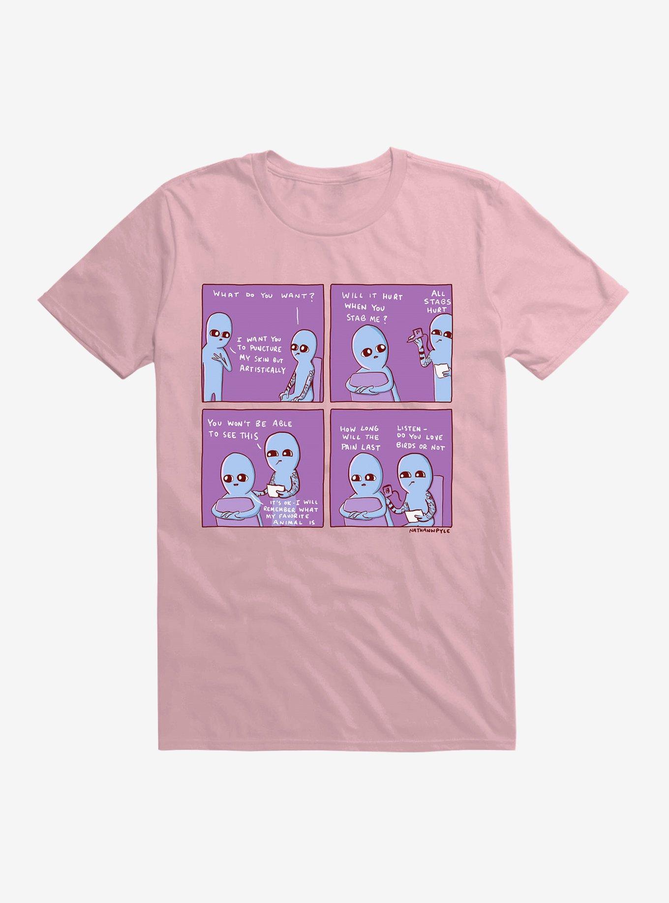 Strange Planet How Long Will The Pain Last T-Shirt, LIGHT PINK, hi-res
