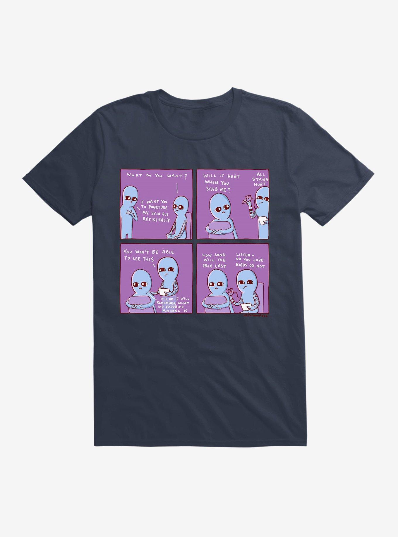 Strange Planet How Long Will The Pain Last T-Shirt, NAVY, hi-res