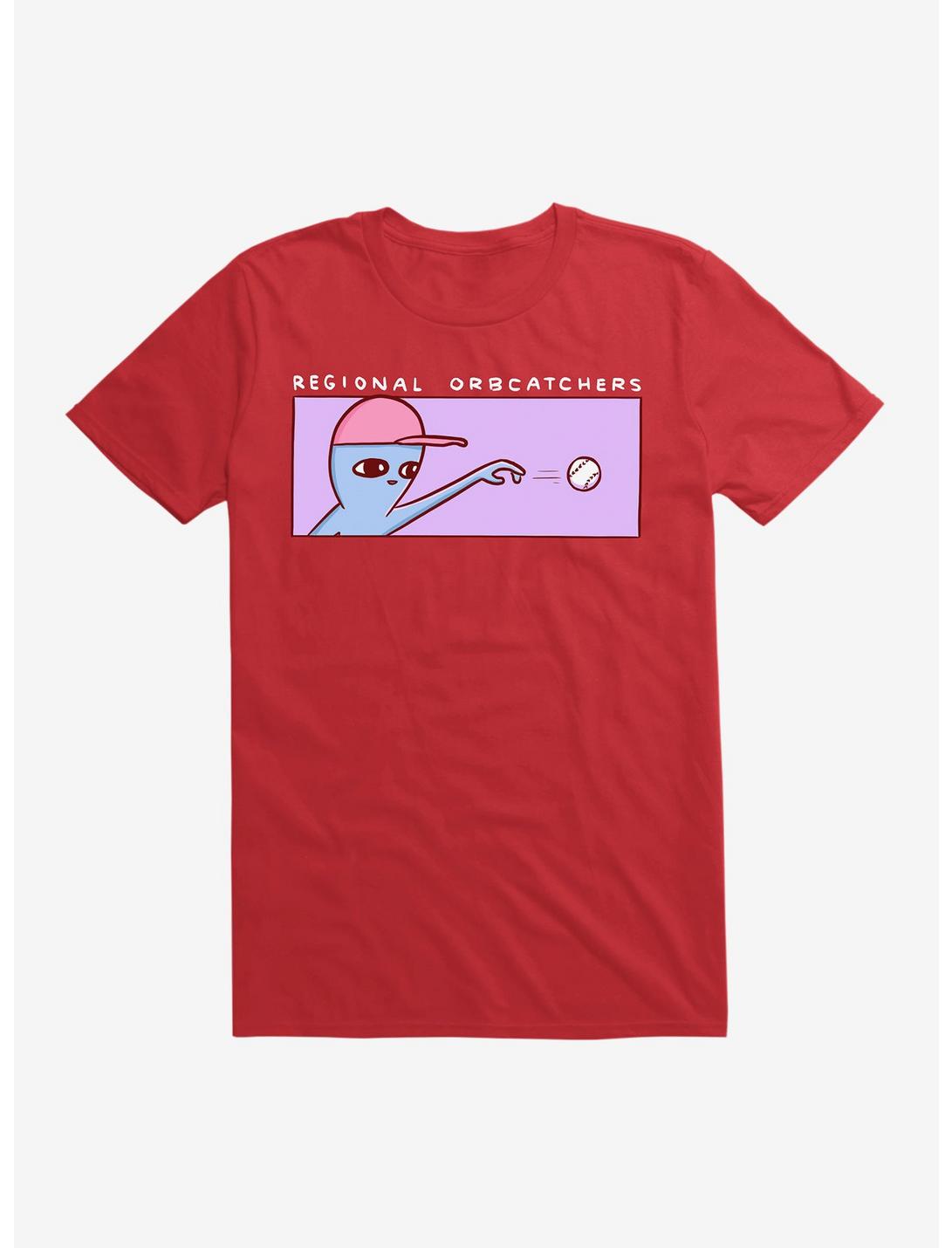 Strange Planet Regional Orbcatchers T-Shirt, RED, hi-res