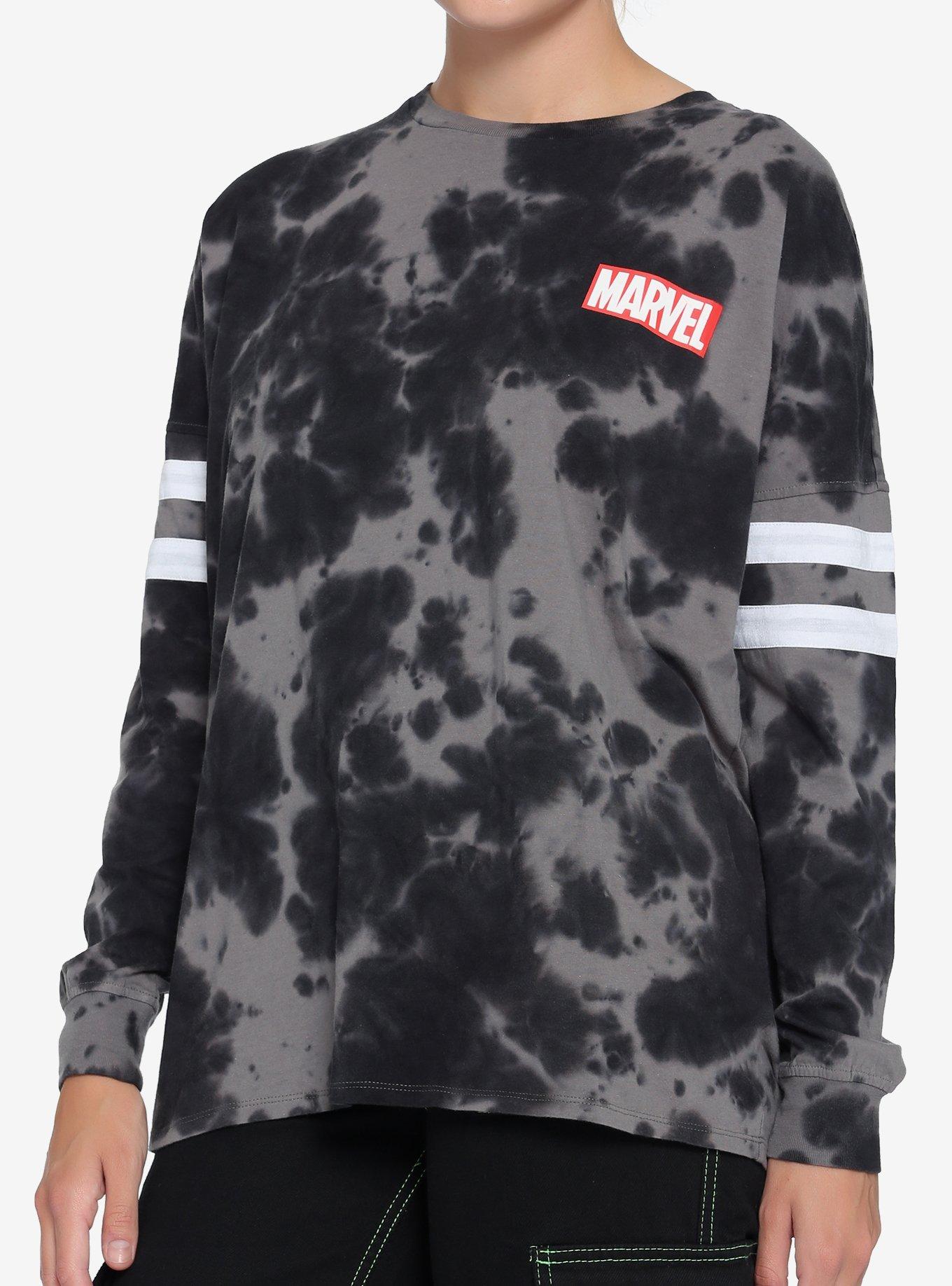 Her Universe Marvel Logo Black Wash Long-Sleeve T-Shirt, MULTI, hi-res