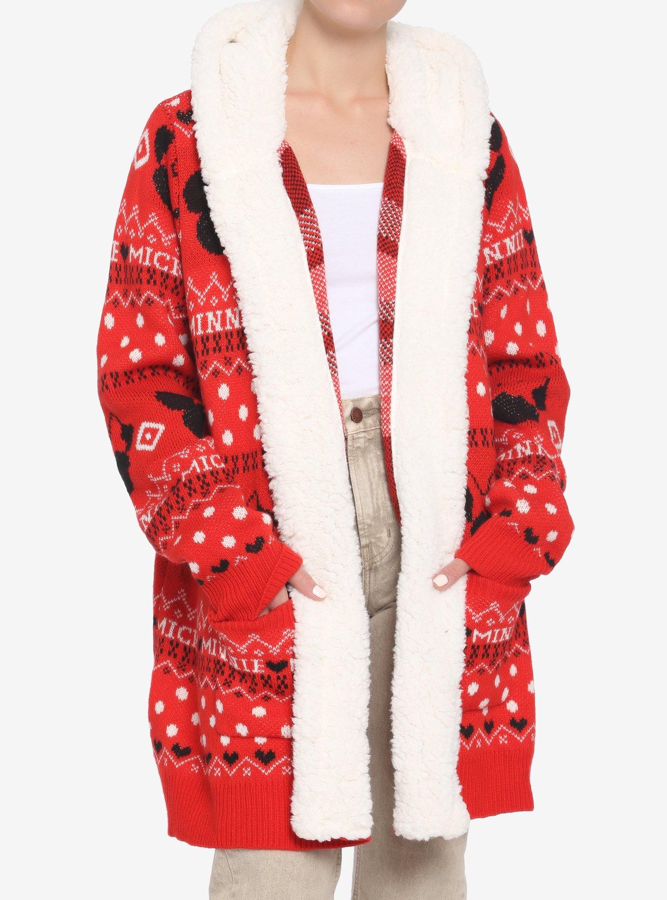 Disney Mickey Mouse & Minnie Mouse Sherpa Open Cardigan, MULTI, hi-res