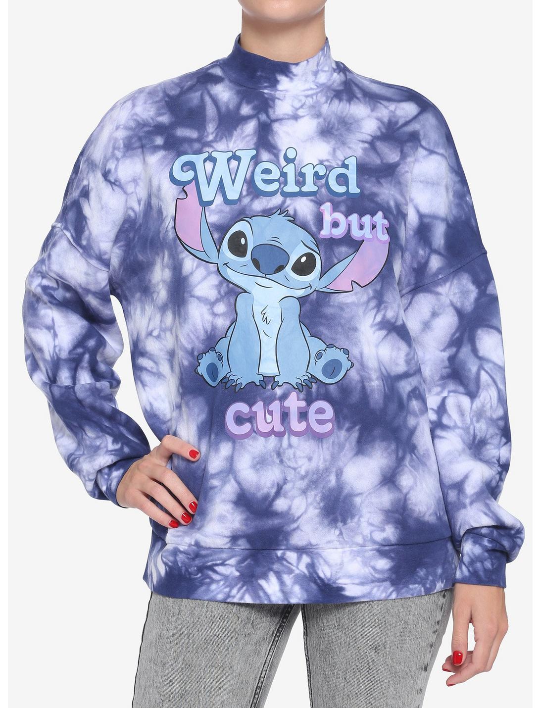 Disney Lilo & Stitch Weird But Cute Wash Mock Neck Sweatshirt, MULTI, hi-res