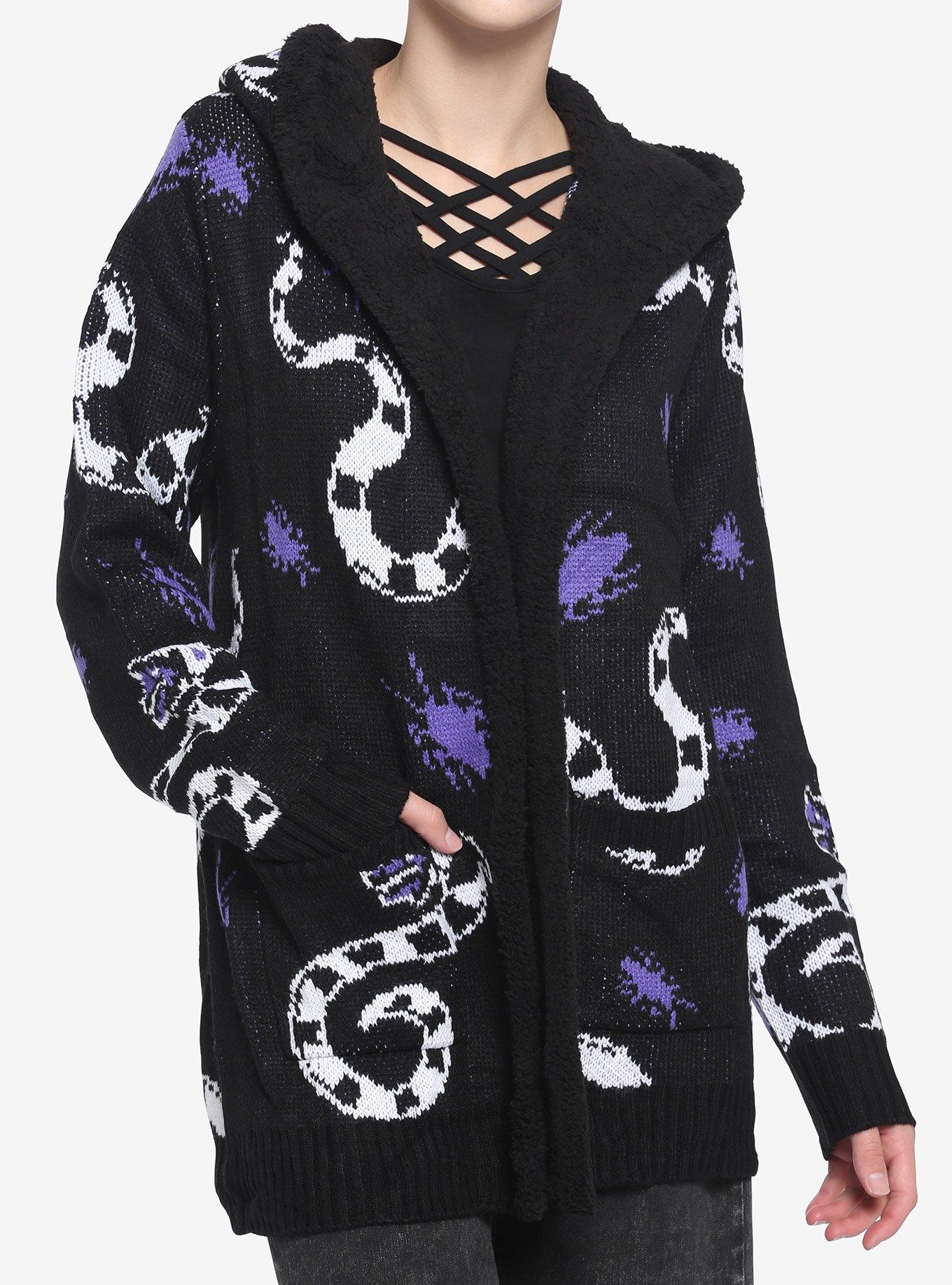 Beetlejuice Sandworms Sherpa Open Cardigan, MULTI, hi-res