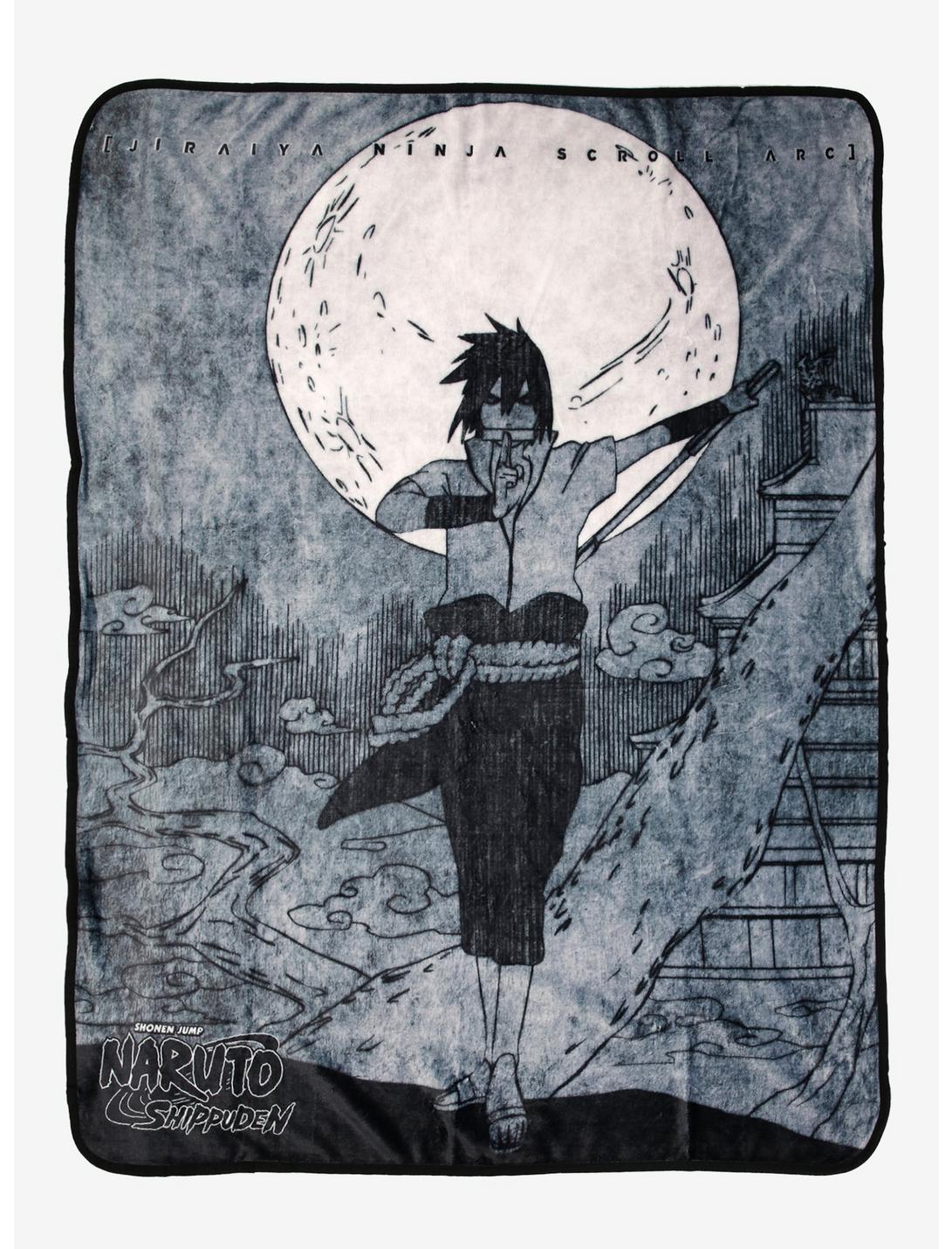 Naruto Shippuden Jiraiya Ninja Scrolls Arc Sasuke Throw Blanket, , hi-res