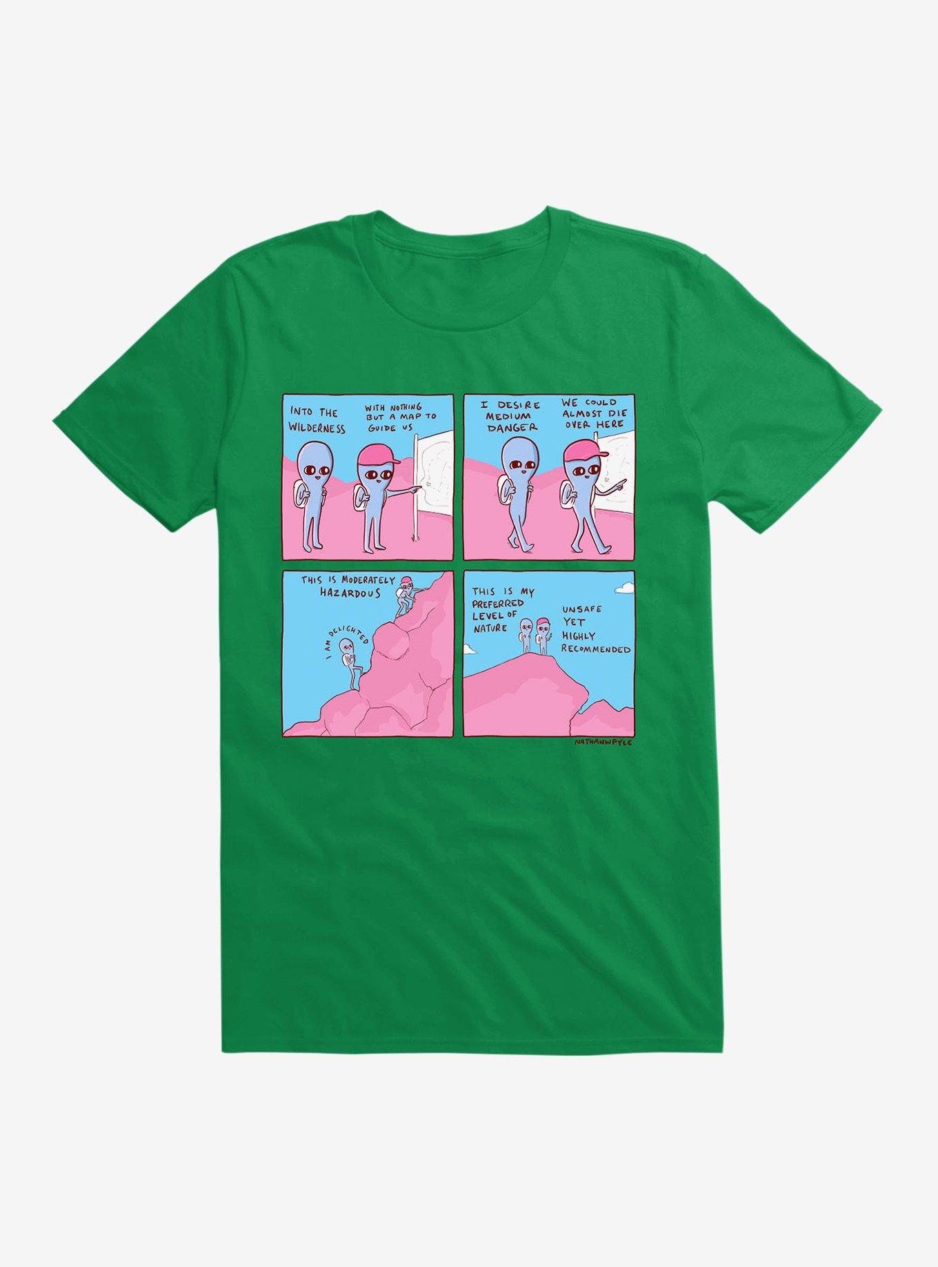 Strange Planet I Desire Medium Danger T-Shirt, KELLY GREEN, hi-res
