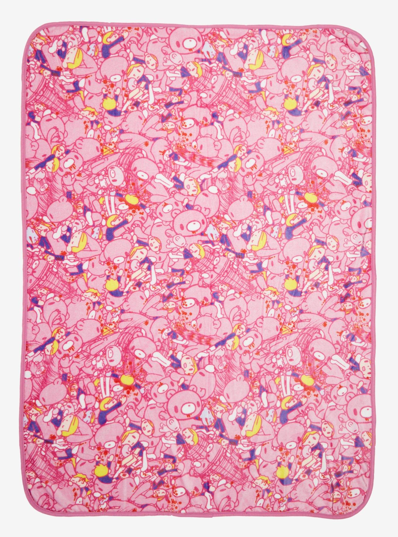 Gloomy Bear Pink Throw Blanket