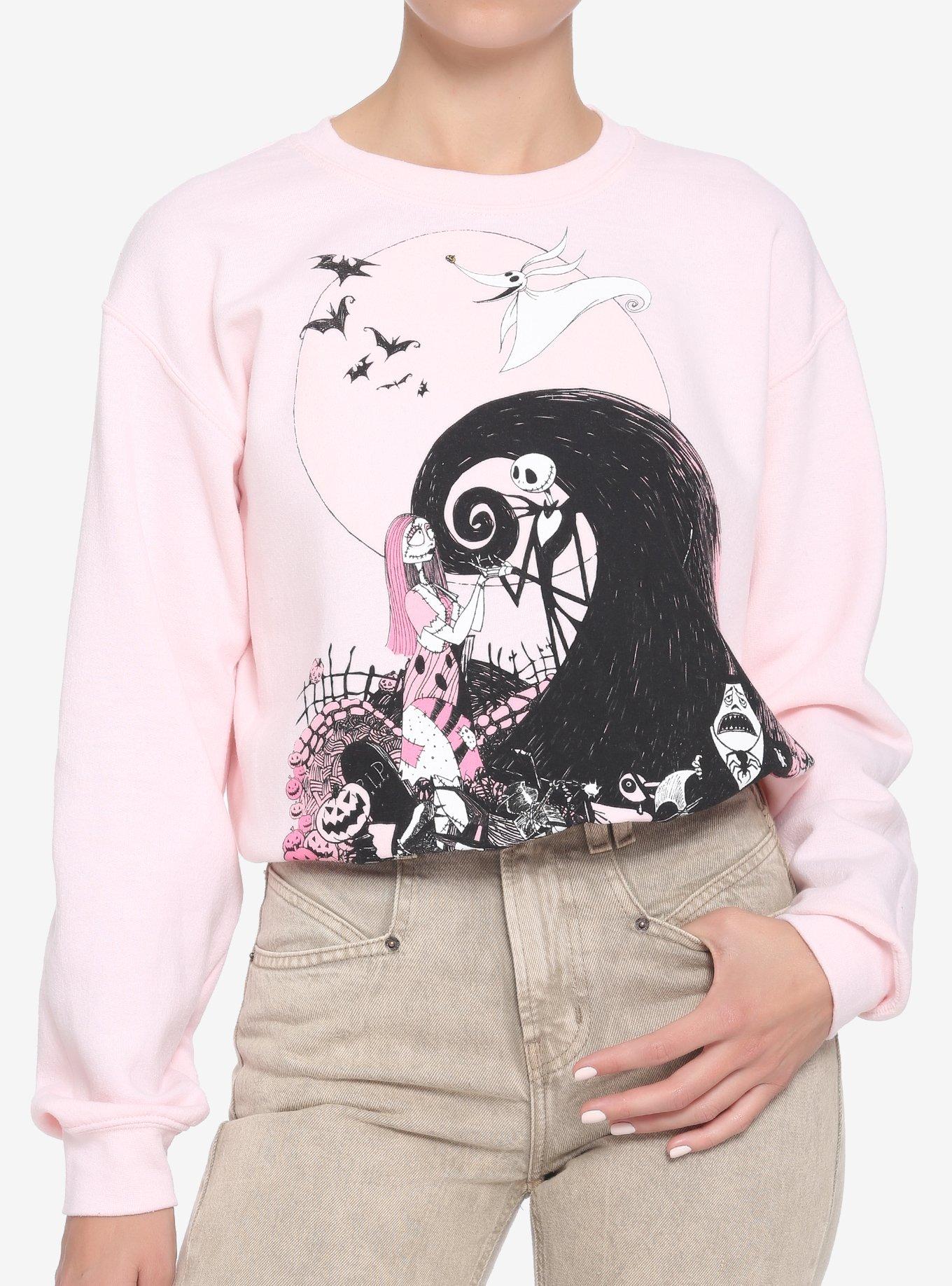 The Nightmare Before Christmas Pink Scene Girls Sweatshirt, MULTI, hi-res