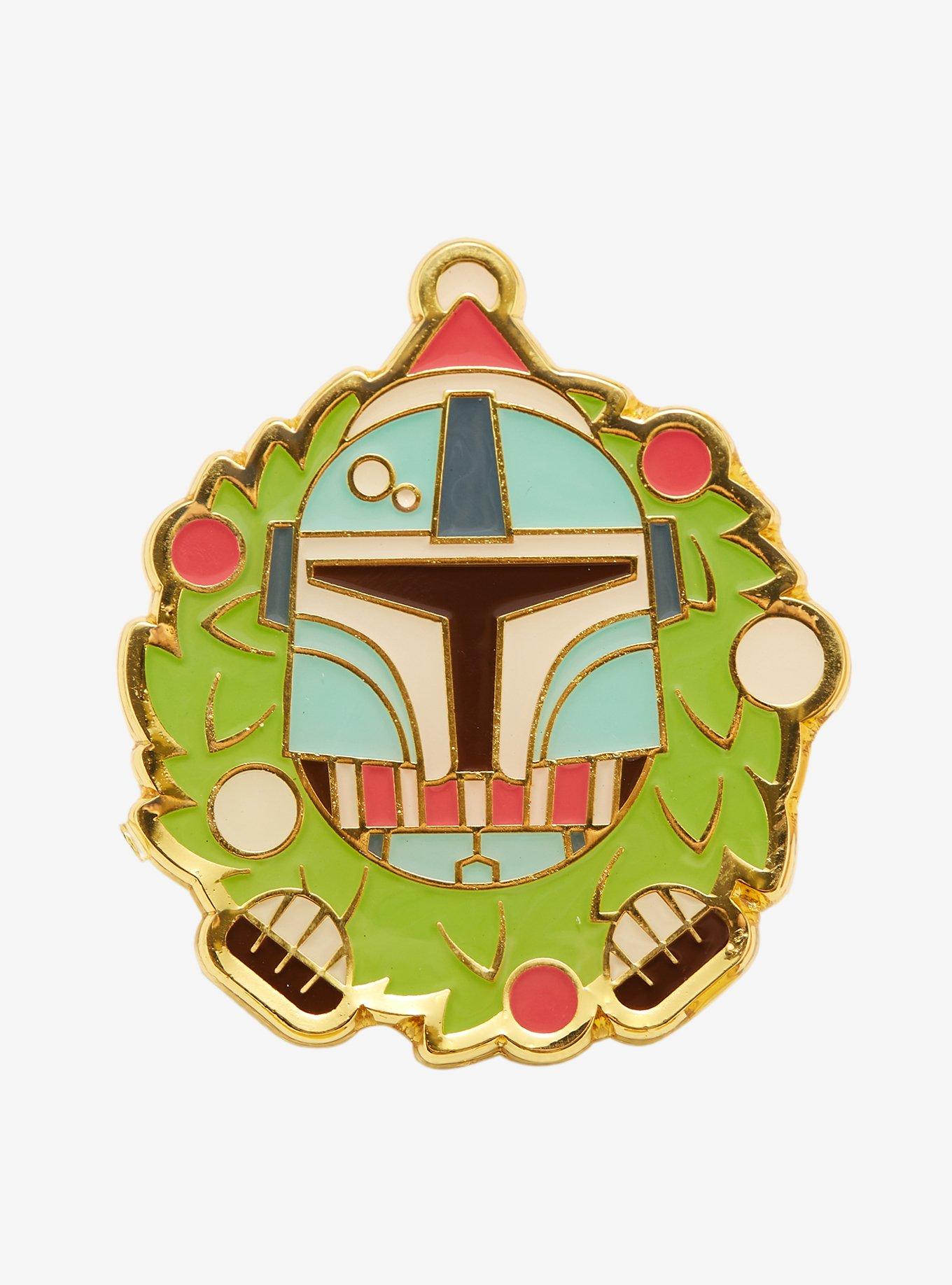 Loungefly Star Wars The Mandalorian Mando Holiday Wreath Enamel Pin - BoxLunch Exclusive