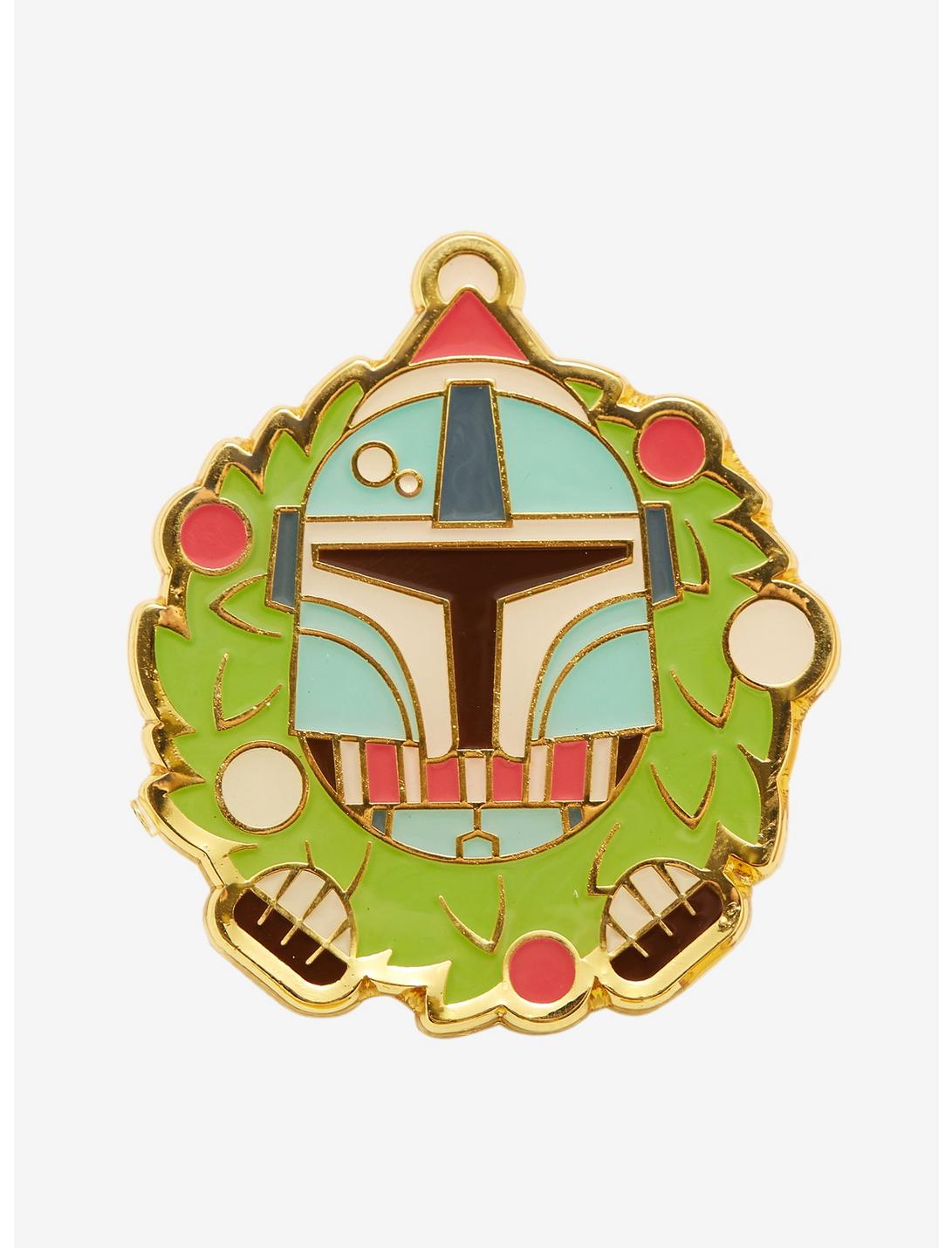 Loungefly Star Wars The Mandalorian Mando Holiday Wreath Enamel Pin - BoxLunch Exclusive, , hi-res