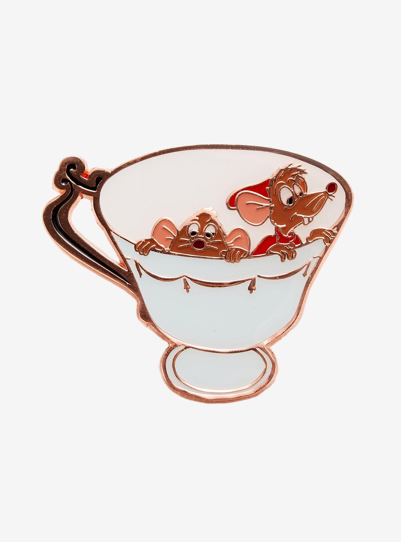 Loungefly Disney Cinderella Jaq & Gus Teacup Enamel Pin - BoxLunch Exclusive, , hi-res