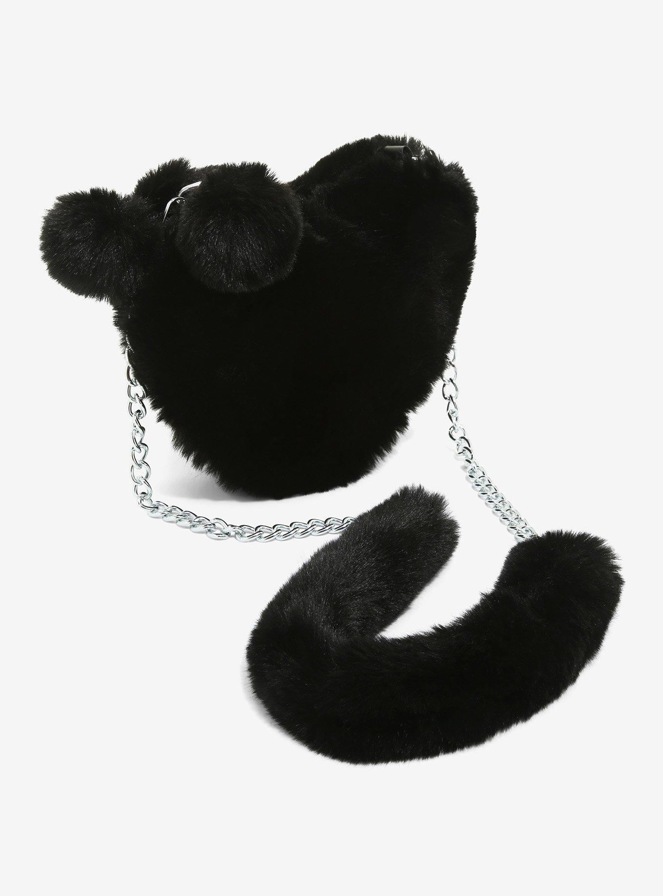 Fuzzy discount heart purse