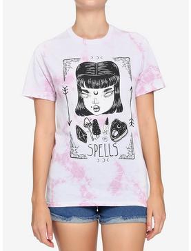 Spells Pink Tie-Dye Boyfriend Fit Girls T-Shirt By Lolle, , hi-res