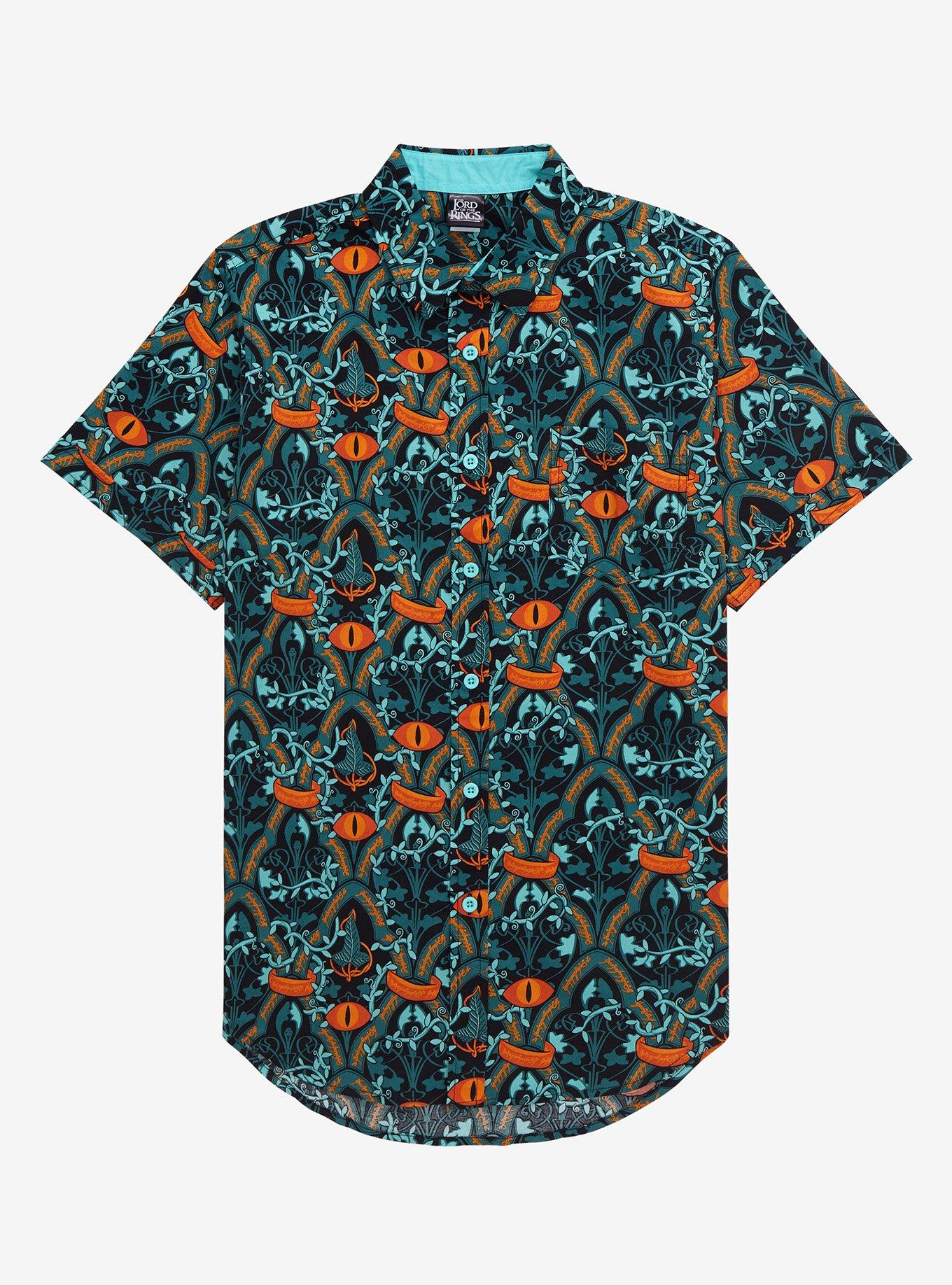 The Lord of the Rings Eye of Sauron Woven Button-Up - BoxLunch Exclusive, MULTI, hi-res