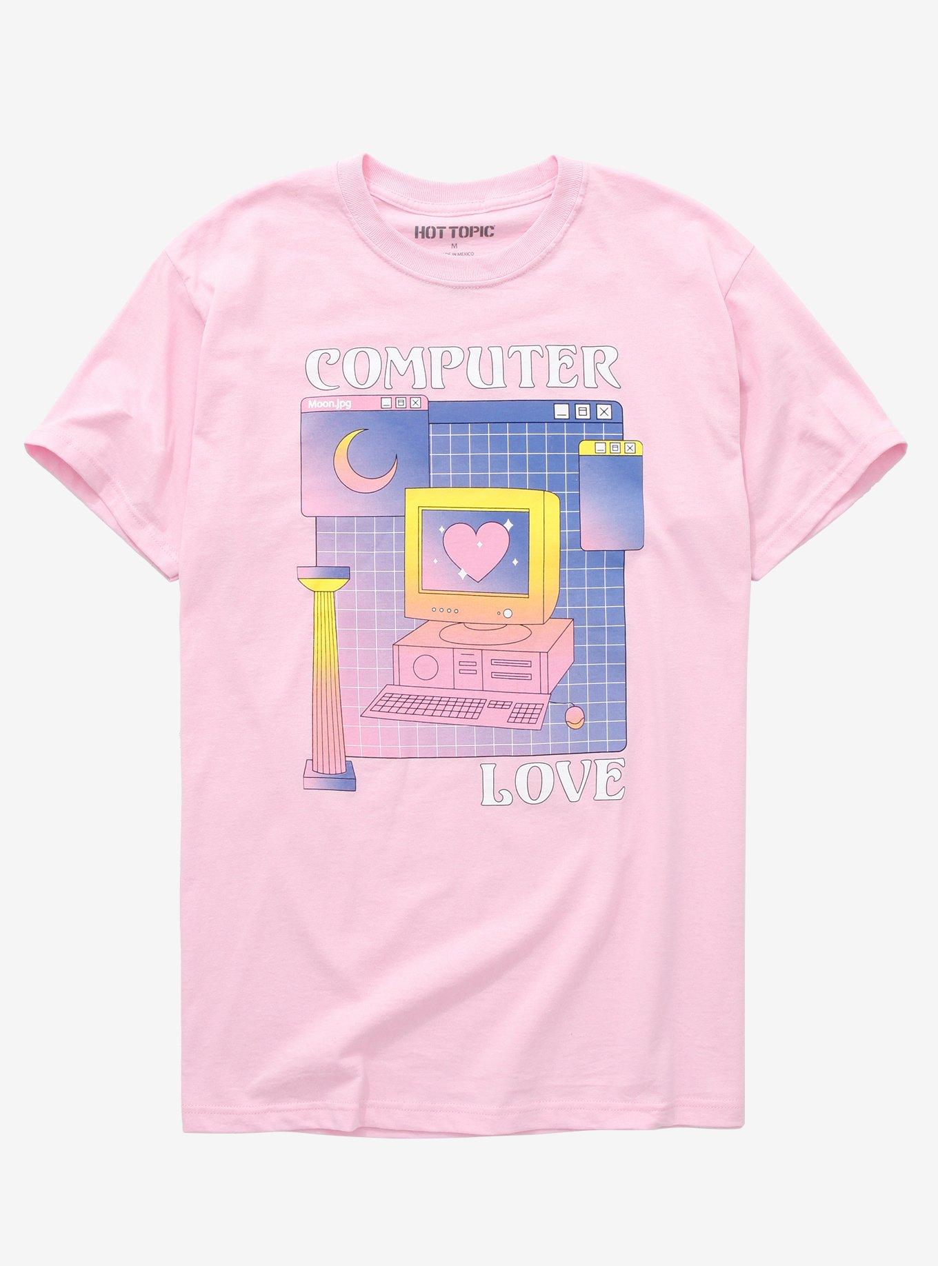 Computer Love Pink T-Shirt, PINK, hi-res