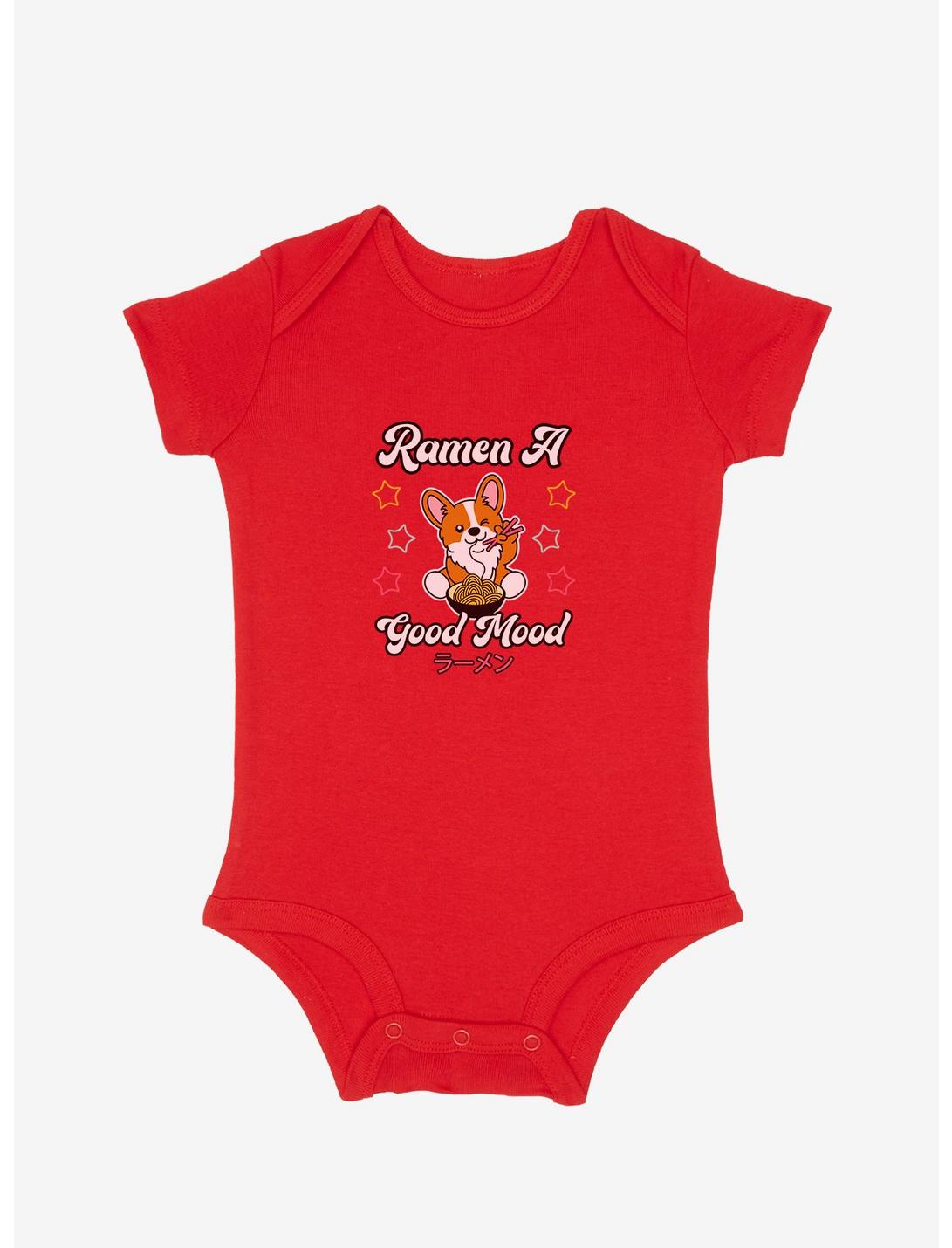 Corgi Ramen A Good Mood Infant Bodysuit, RED, hi-res