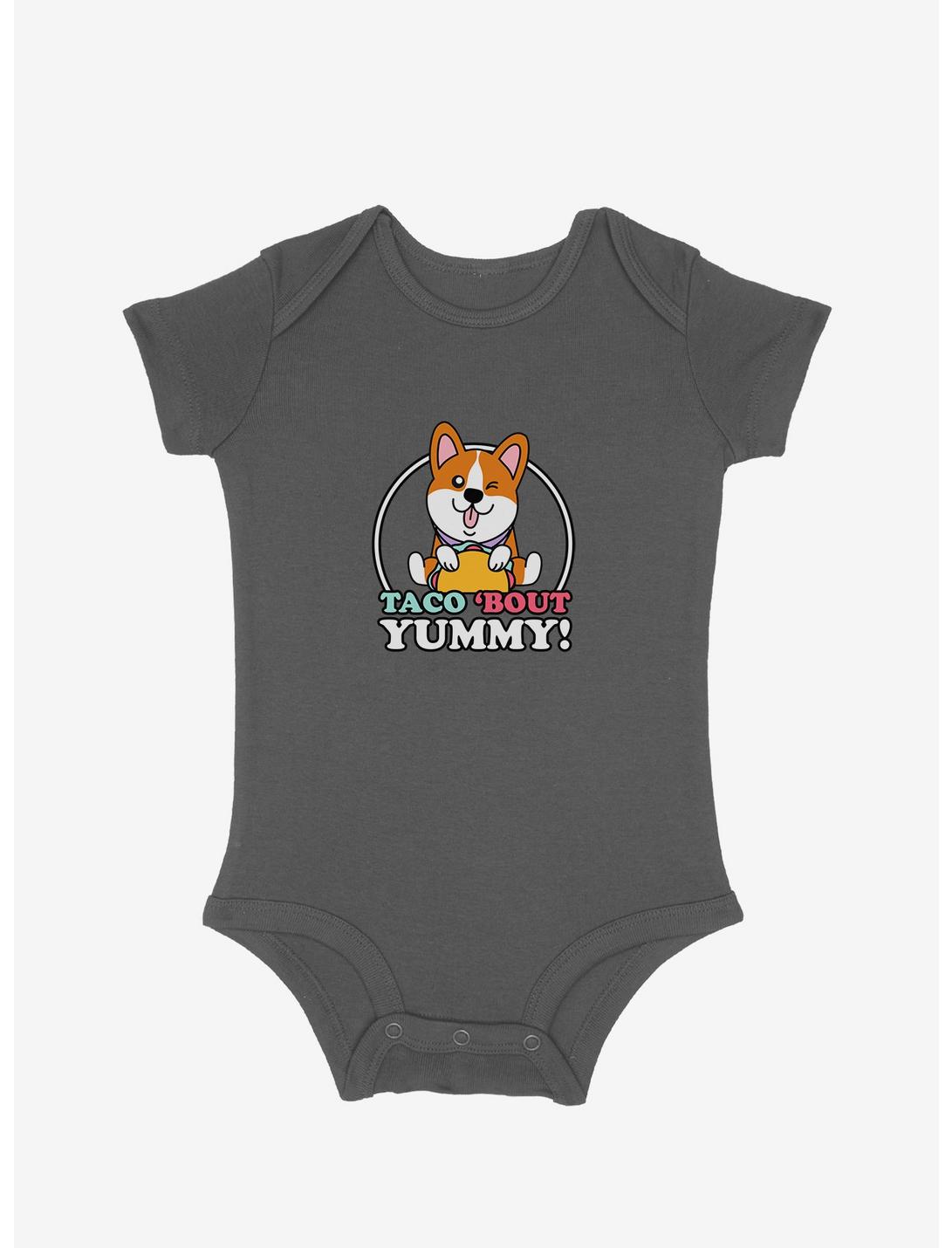 Corgi Taco 'Bout Yummy Infant Bodysuit, GRAPHITE HEATHER, hi-res
