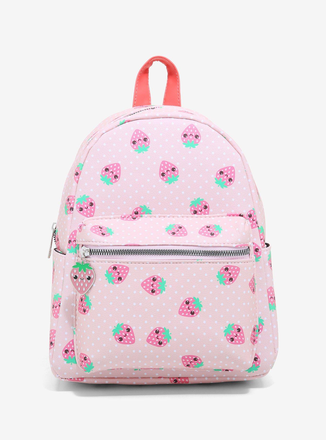 Mother garden strawberry Backpack School Girl kawaii pink used