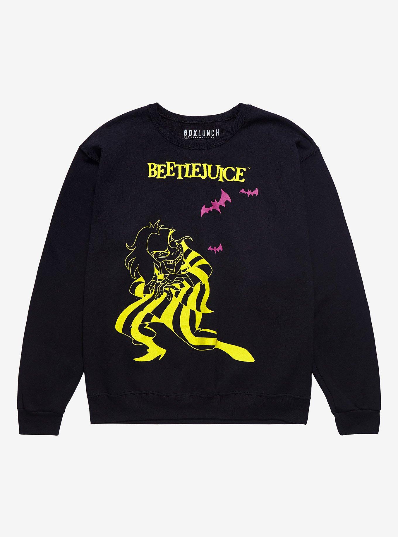Beetlejuice Tonal Character Portrait Crewneck - BoxLunch Exclusive, BLACK, hi-res