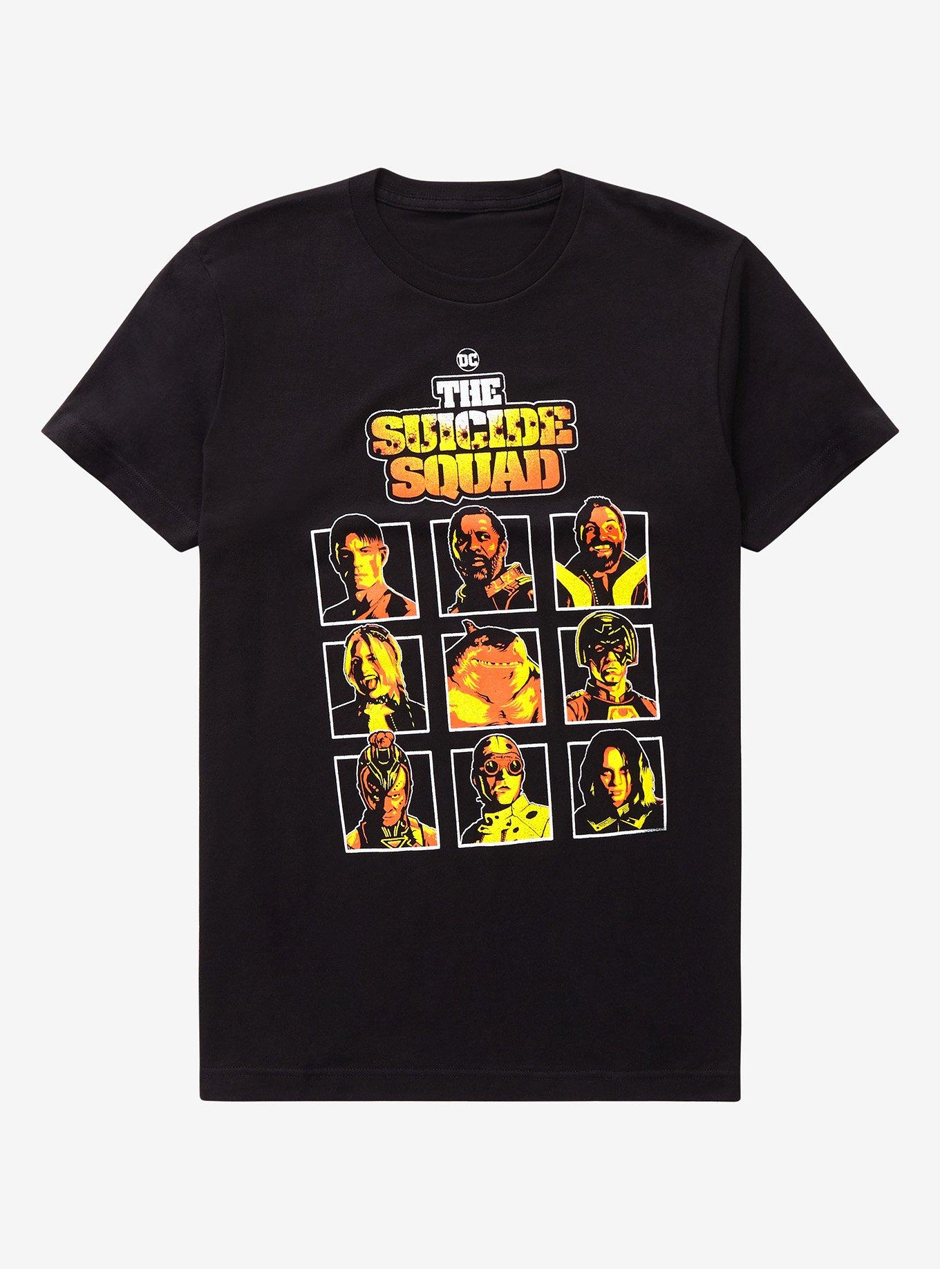 DC Comics The Suicide Squad Characters Grid T-Shirt - BoxLunch Exclusive, BLACK, hi-res