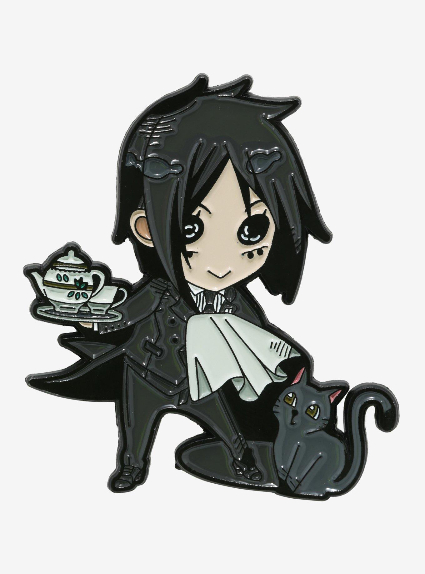 Black Butler Sebastian Chibi Enamel Pin, , hi-res