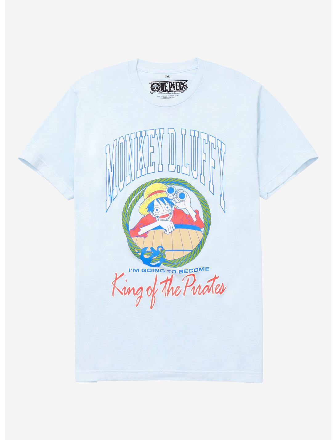 One Piece Monkey D. Luffy King of the Pirates T-Shirt - BoxLunch Exclusive, LIGHT BLUE, hi-res